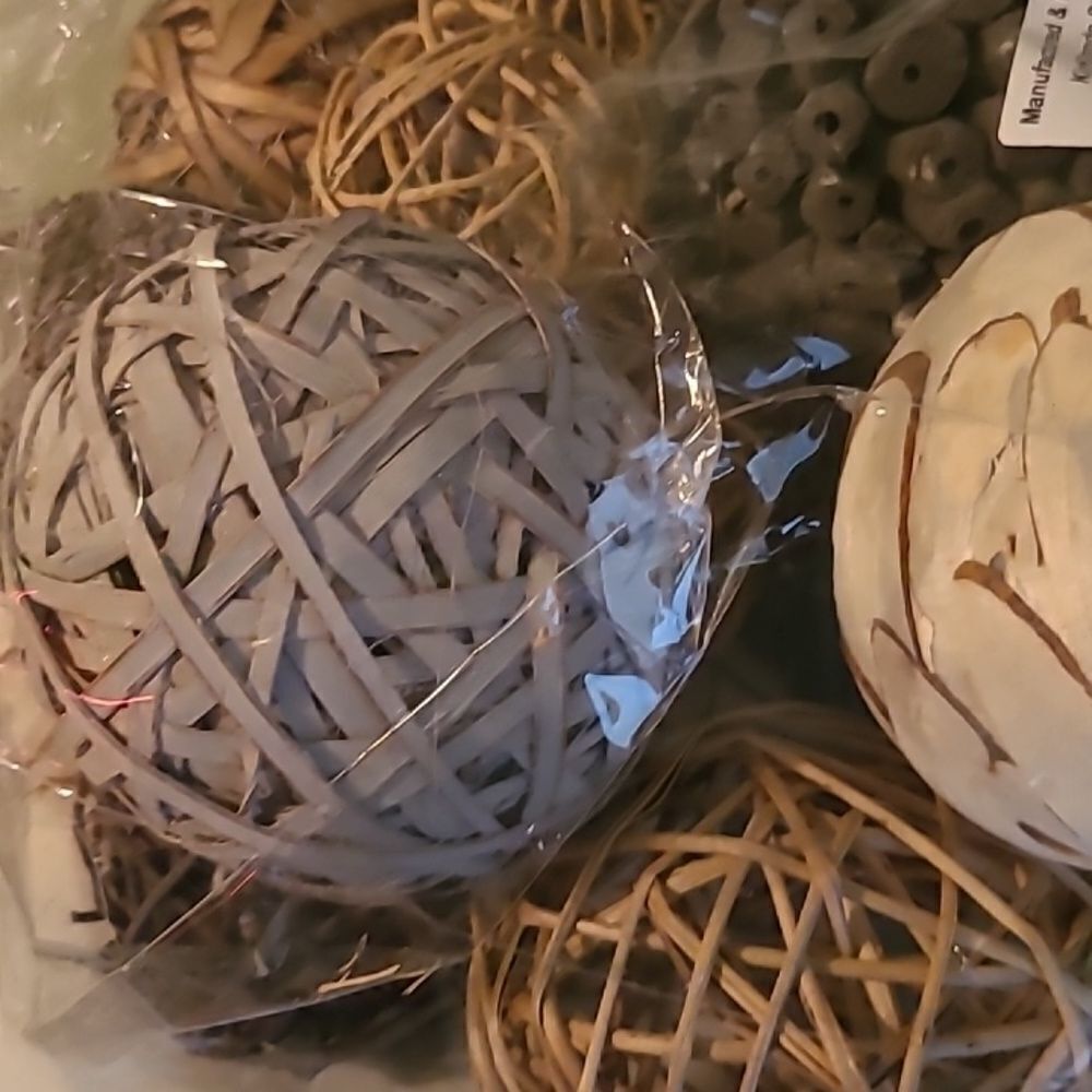 Natural Decorative Rattan Balls Set - Picture 9 of 10